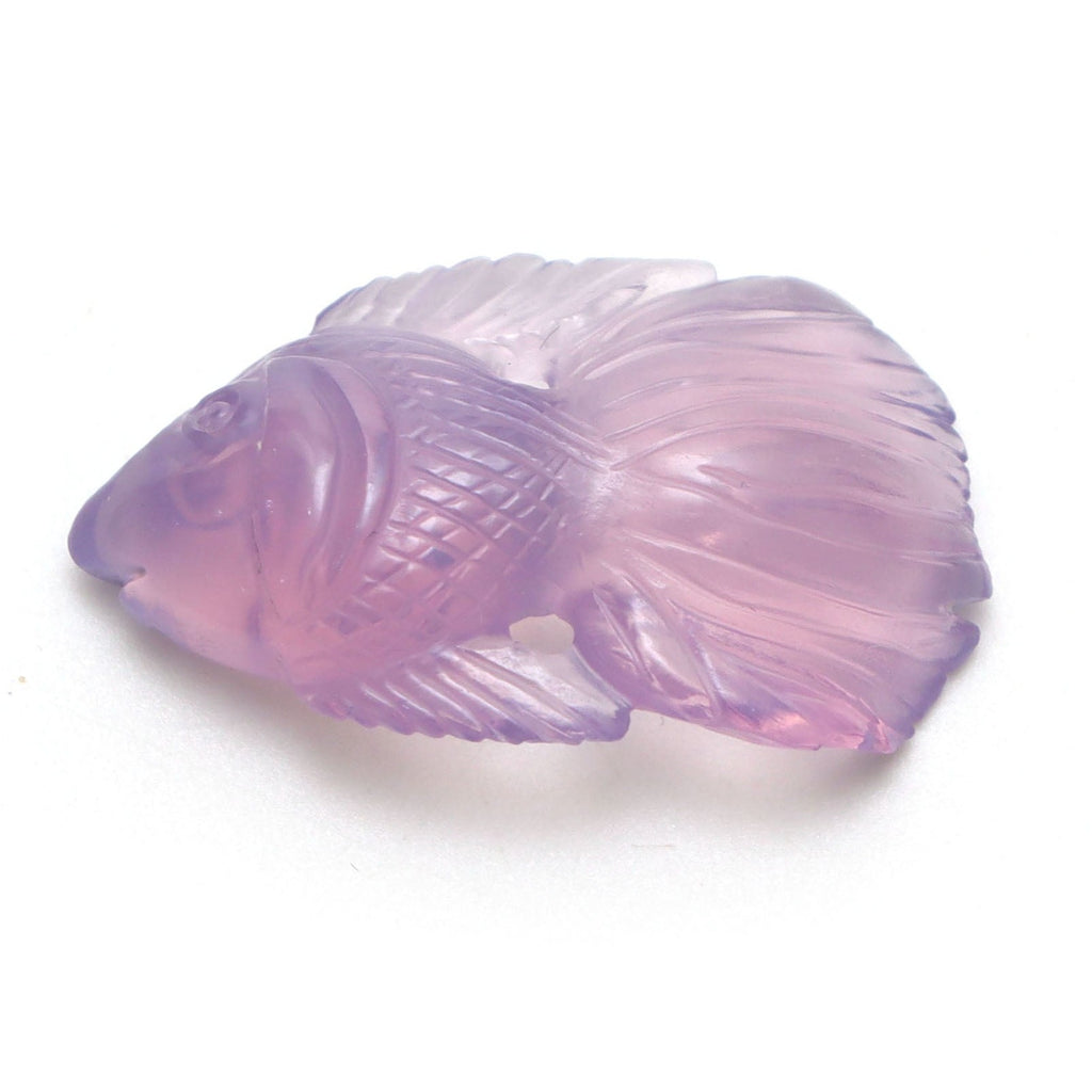 Lavender Quartz Fish Carving Loose Gemstone