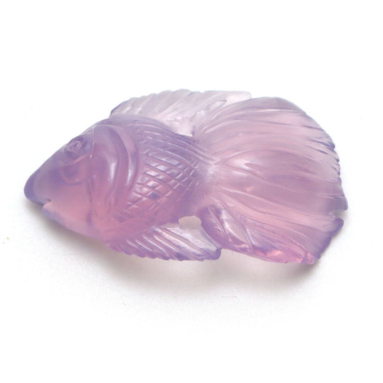Lavender Quartz Fish Carving Loose Gemstone, 15x25 mm, Lavender Quartz Jewelry Making Gemstone, Quartz Fish Carving, 1 Piece