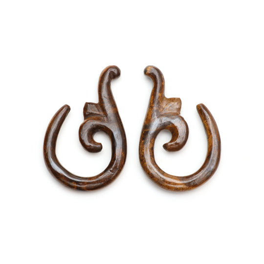 Natural Tiger Eye Carving Fancy Shape Loose Gemstone, 24x39 mm, Tiger Eye , Pair ( 2 Pieces )