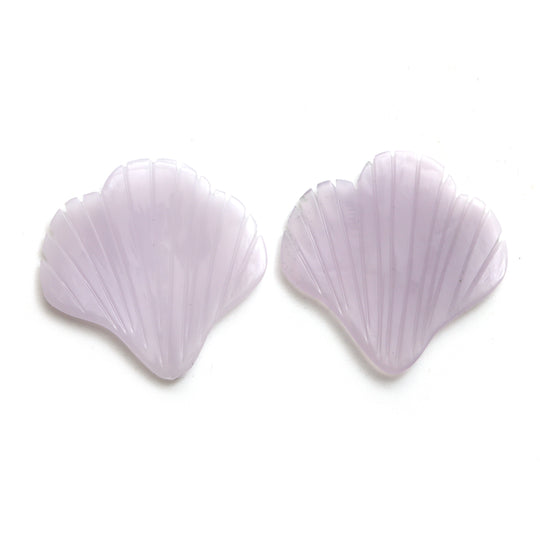 Natural Yttrium Fluorite Leaf Carving Loose Gemstone, 27x27 mm, Yttrium Fluorite Jewelry Making Gemstone, Pair ( 2 Pieces )