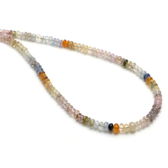 Multi Sapphire Smooth Rondelle Beads, 4 mm to 5.5 mm, Multi Sapphire Jewelry Making Beads, 18 Inches Full Strand, Price Per Strand