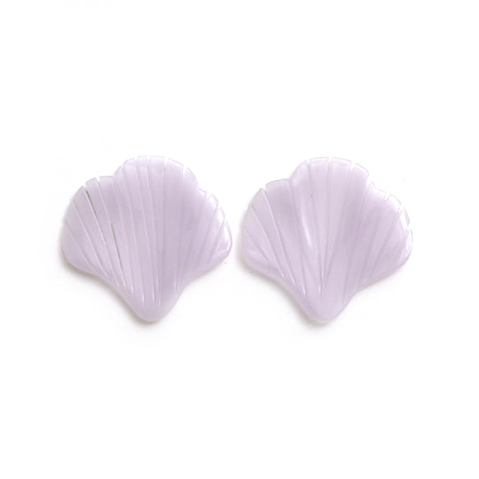 Natural Yttrium Fluorite Leaf Carving Loose Gemstone, 24x24 mm, Yttrium Fluorite Jewelry Making Gemstone, Pair ( 2 Pieces )