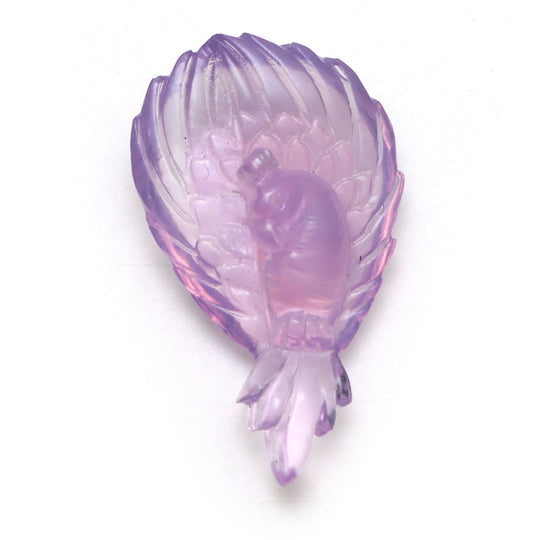 Lavender Quartz Parrot Carving Loose Gemstone, 17.5x30 mm, Lavender Quartz Jewelry Making Gemstone, Quartz Parrot Carving, 1 Piece