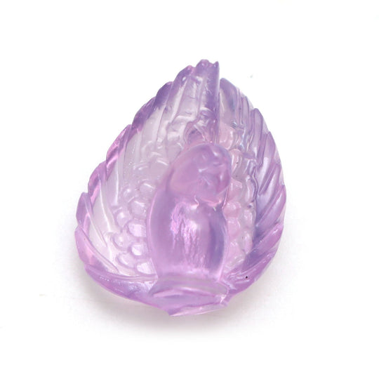 Lavender Quartz Parrot Carving Loose Gemstone, 17x21 mm, Lavender Quartz Jewelry Making Gemstone, Quartz Parrot Carving, 1 Piece