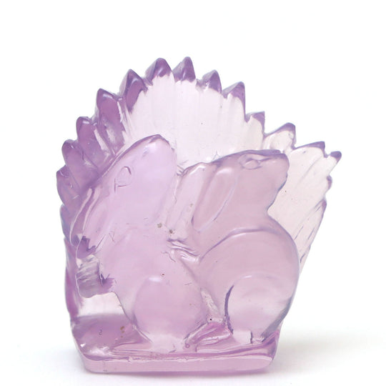 Lavender Quartz Rabbit Carving Loose Gemstone, 20x23 mm, Lavender Quartz Jewelry Making Gemstone, Quartz Rabbit Carving, 1 Piece