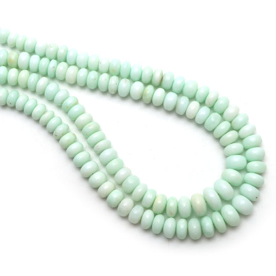 Mint Chrysoprase Smooth Rondelle Beads, 6.5 mm to 10 mm, Mint Chrysoprase Jewelry Making Beads, 18 Inches Full Strand, Price Per Strand