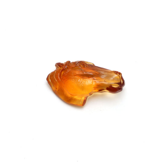 Citrine Horse Face Carving Loose Gemstone, 17x31 mm, Citrine Jewelry Making Gemstone, Horse Face Carving, 1 Piece