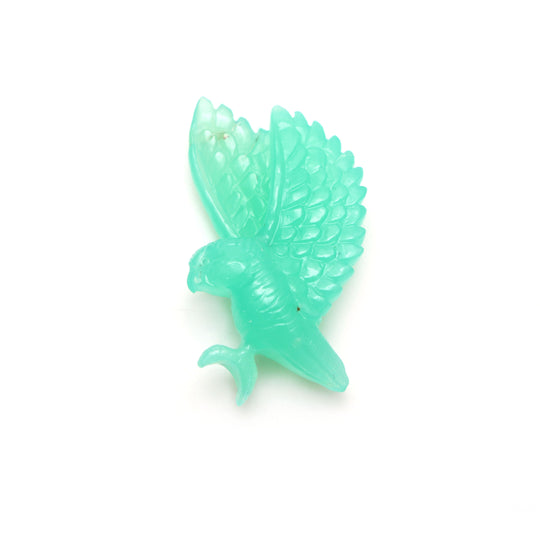 Natural Chrysoprase Hawk Carving Loose Gemstone, 28x41 mm, Chrysoprase Jewelry Making Gemstone, Hawk Carving, 1 Piece