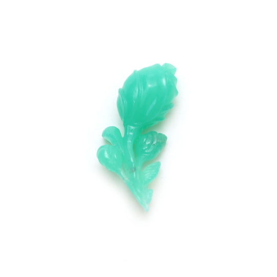 Natural Chrysoprase Flower Carving Loose Gemstone, 19x38 mm, Chrysoprase Jewelry Making Gemstone, Flower Carving, 1 Piece