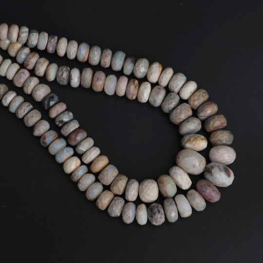 Australian Opal Faceted Rondelle Beads, 5.5 mm to 11 mm, Australian Opal Jewelry Making Gemstone, 18 Inches Full Strand, Price Per Strand