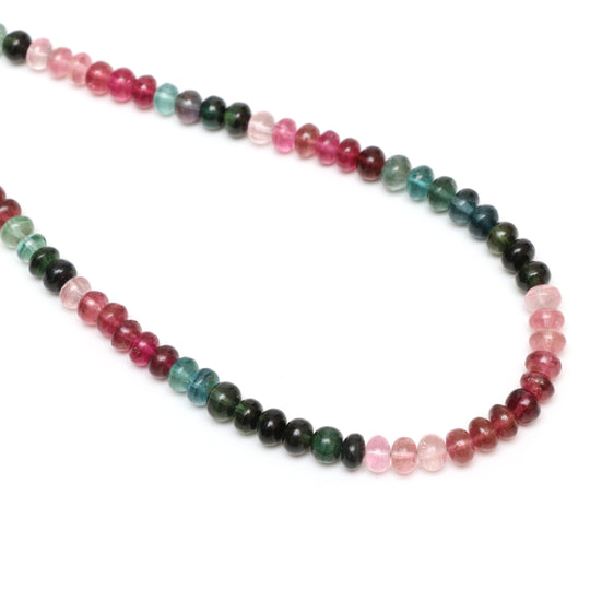 Multi Tourmaline Smooth Rondelle Beads, 6 mm to 6.5 mm, Tourmaline Jewelry Making Beads, 18 Inches Full Strand, Price Per Strand