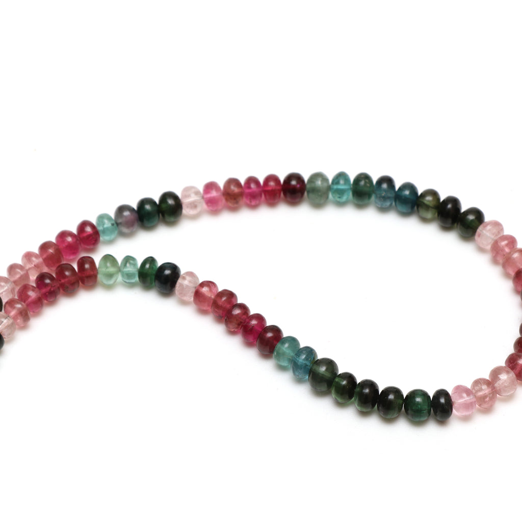 Multi Tourmaline Smooth Rondelle Beads, 6 mm to 6.5 mm, Tourmaline Jewelry Handmade Gift for Women, 18 Inches Full Strand, Price Per Strand - National Facets, Gemstone Manufacturer, Natural Gemstones, Gemstone Beads, Gemstone Carvings
