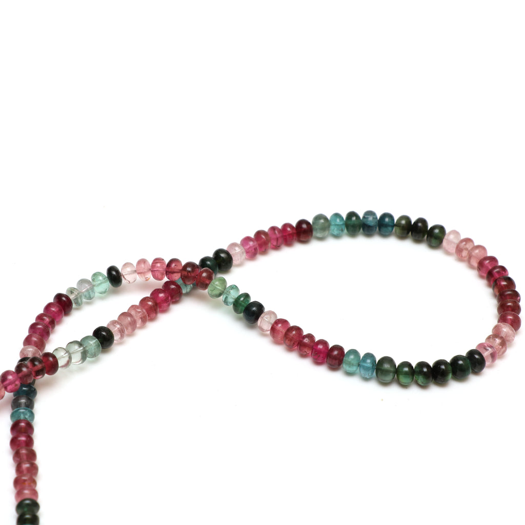 Multi Tourmaline Smooth Rondelle Beads, 6 mm to 6.5 mm, Tourmaline Jewelry Handmade Gift for Women, 18 Inches Full Strand, Price Per Strand - National Facets, Gemstone Manufacturer, Natural Gemstones, Gemstone Beads, Gemstone Carvings