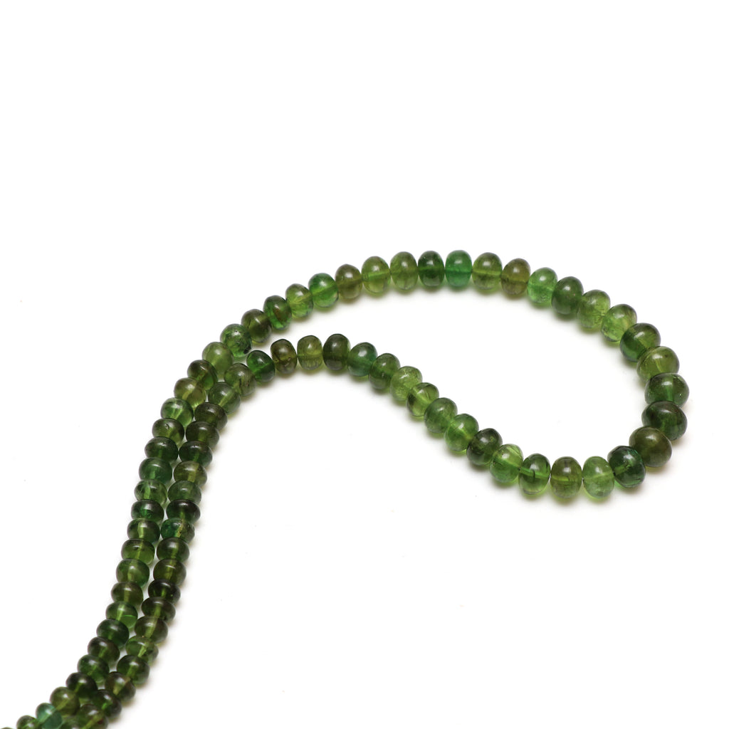 Green Tourmaline Smooth Rondelle Beads, 5 mm to 8.5 mm, Tourmaline Jewelry Handmade Gift for Women, 18 Inches Full Strand, Price Per Strand - National Facets, Gemstone Manufacturer, Natural Gemstones, Gemstone Beads, Gemstone Carvings