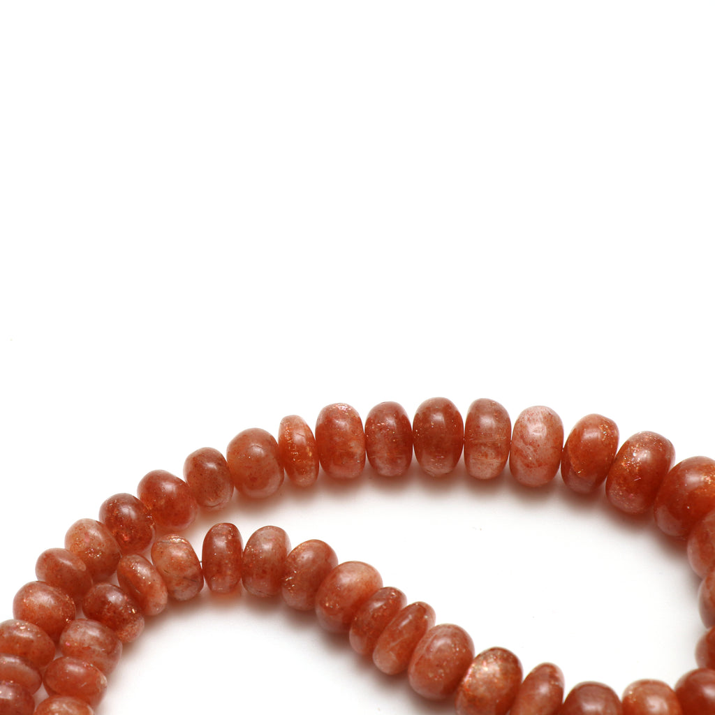 Natural Sunstone Smooth Rondelle Beads, 9 mm to 17 mm, Sunstone Jewelry Handmade Gift for Women, 18 Inches Full Strand, Price Per Strand - National Facets, Gemstone Manufacturer, Natural Gemstones, Gemstone Beads, Gemstone Carvings