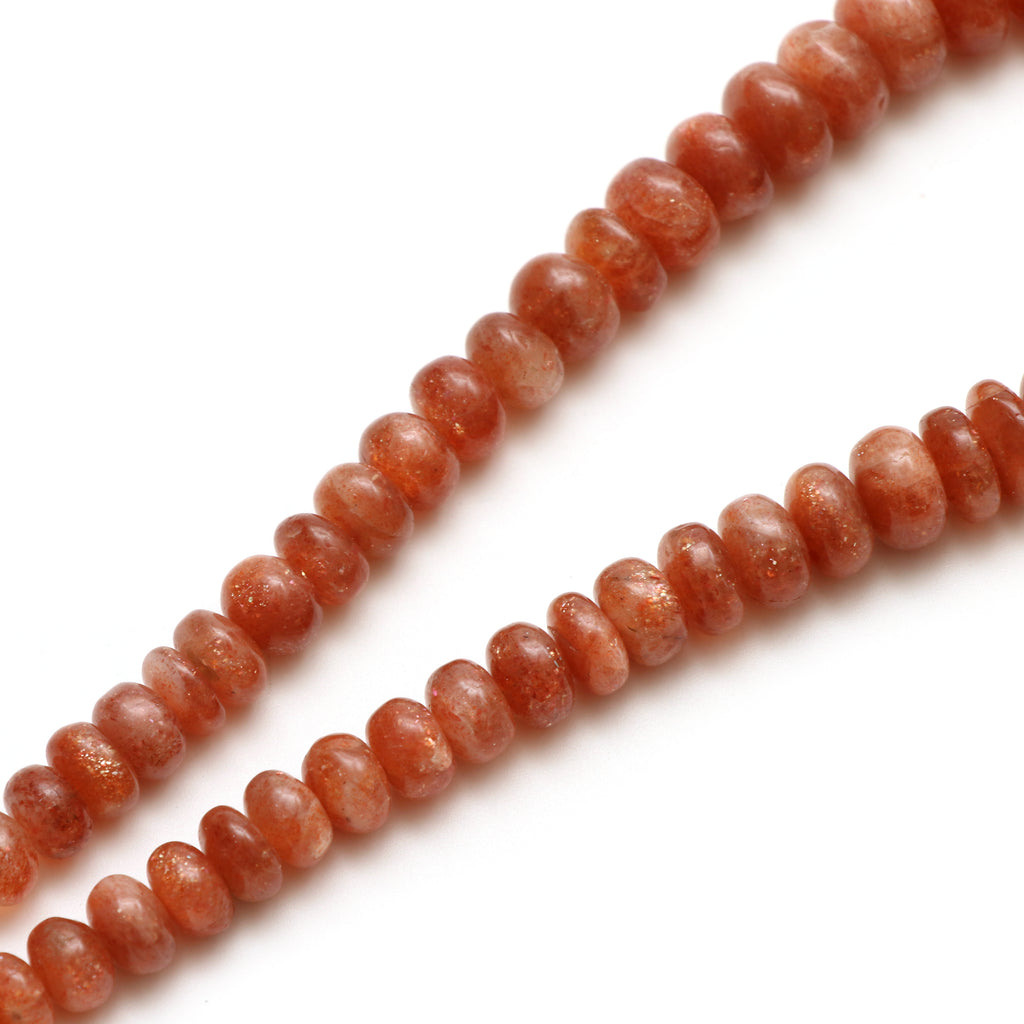 Natural Sunstone Smooth Rondelle Beads, 9 mm to 17 mm, Sunstone Jewelry Handmade Gift for Women, 18 Inches Full Strand, Price Per Strand - National Facets, Gemstone Manufacturer, Natural Gemstones, Gemstone Beads, Gemstone Carvings