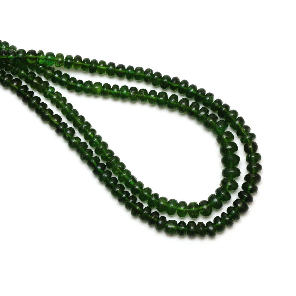 Chrome Diopside Smooth Roundel Beads, 3.5 mm to 5.5 mm, Chrome Diopside Rondelle Jewelry Making Beads, 18 Inch, Price Per Strand - National Facets, Gemstone Manufacturer, Natural Gemstones, Gemstone Beads, Gemstone Carvings