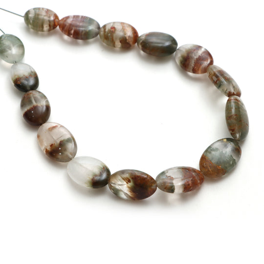 Tri Quartz Smooth Tumble Beads, 11x15 mm To 13x19 mm, Tri Quartz Jewelry Making Beads, 10 Inches Full Strand, Price Per Strand