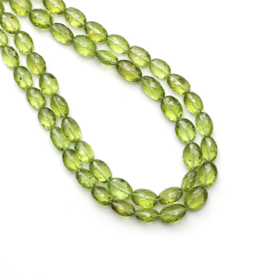 Green Peridot Faceted Oval Beads, 5x7 mm To 7x9 mm, Peridot Jewelry Making Beads, 18 Inches Full Strand, Price Per Strand