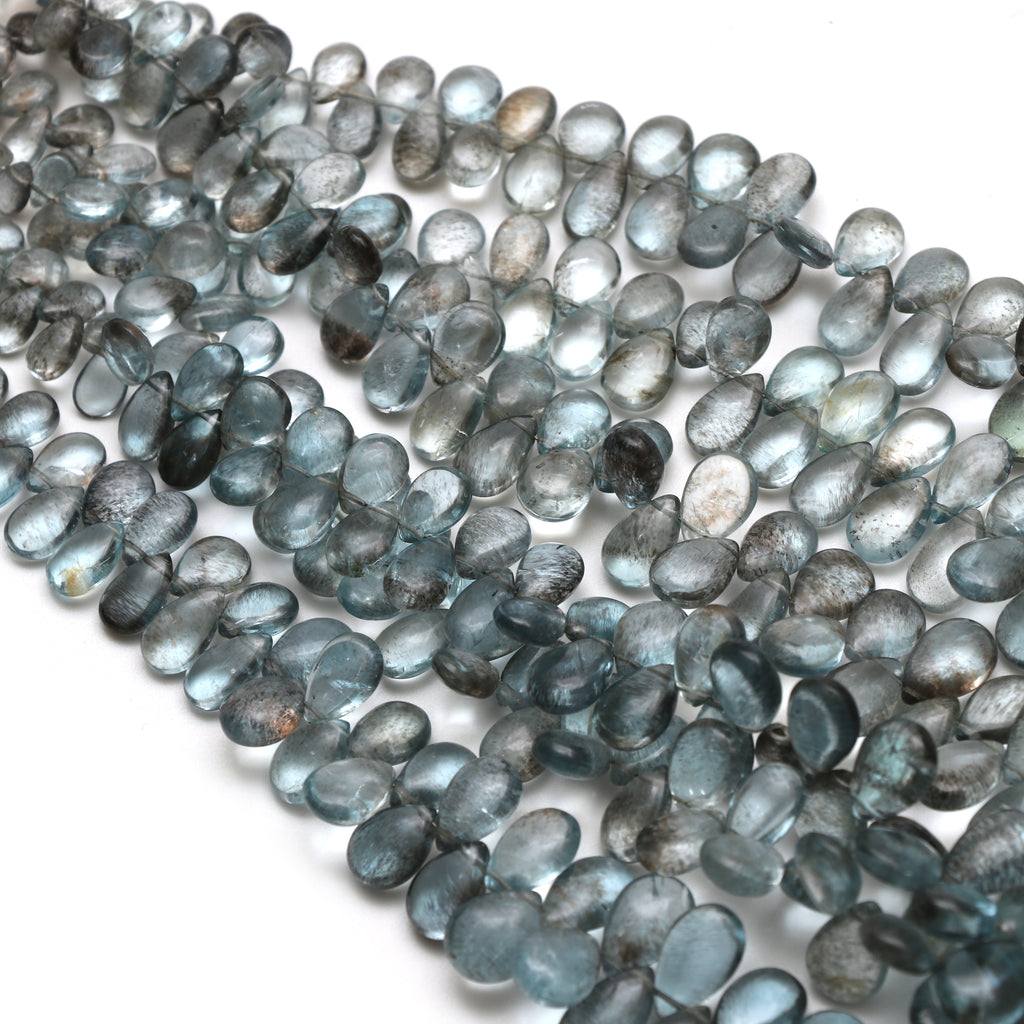 Moss Aquamarine Smooth Pear Beads, 4.5x6.5 mm to 10x15 mm, Aquamarine Jewelry Making Beads, 18 Inch Full Strand, Price Per Strand - National Facets, Gemstone Manufacturer, Natural Gemstones, Gemstone Beads, Gemstone Carvings