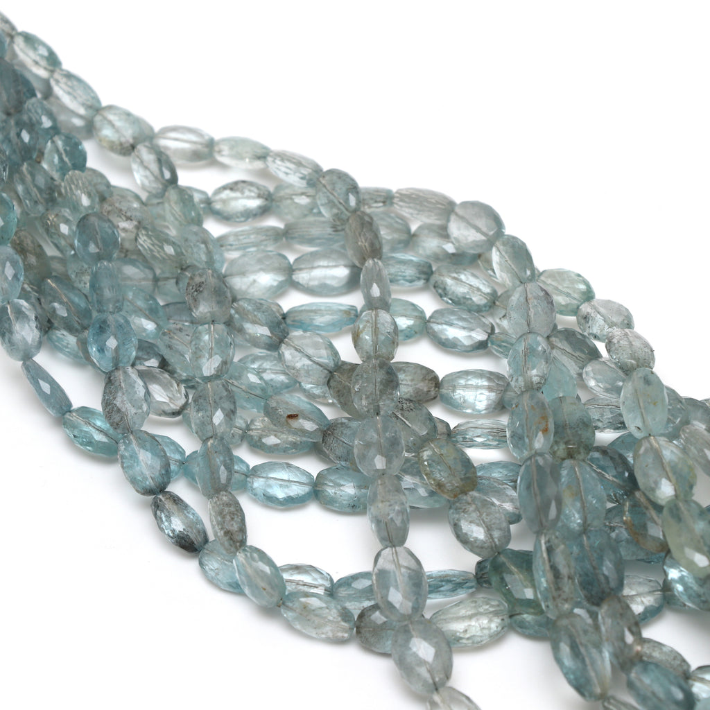 Moss Aquamarine Faceted Tumble Beads, 7x9 mm to 9x15 mm, Aquamarine Jewelry Making Beads, 18 Inch Full Strand, Price Per Strand - National Facets, Gemstone Manufacturer, Natural Gemstones, Gemstone Beads, Gemstone Carvings