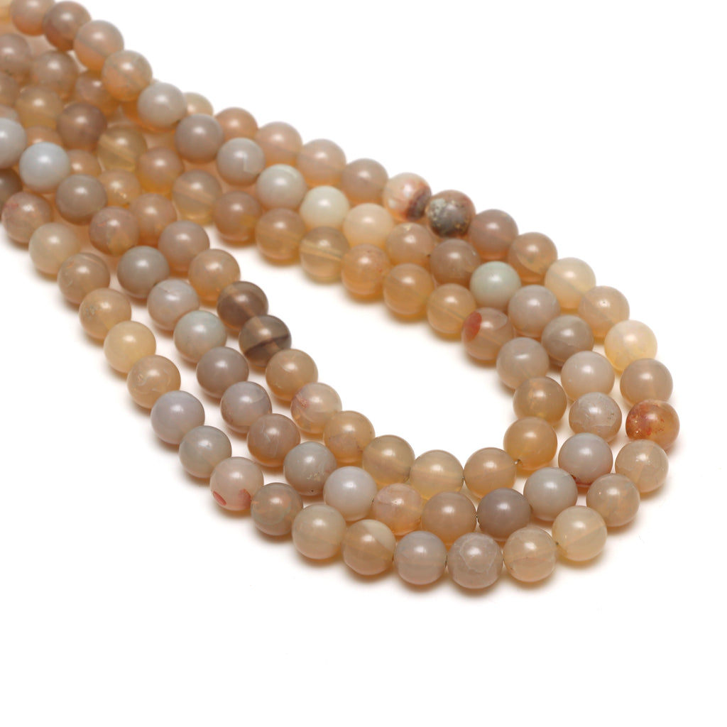 Natural Australian Opal Smooth Round Balls, 8 mm, Australian Opal Jewelry Handmade Gift for Women, 18 Inches Full Strand, Price Per Strand - National Facets, Gemstone Manufacturer, Natural Gemstones, Gemstone Beads, Gemstone Carvings