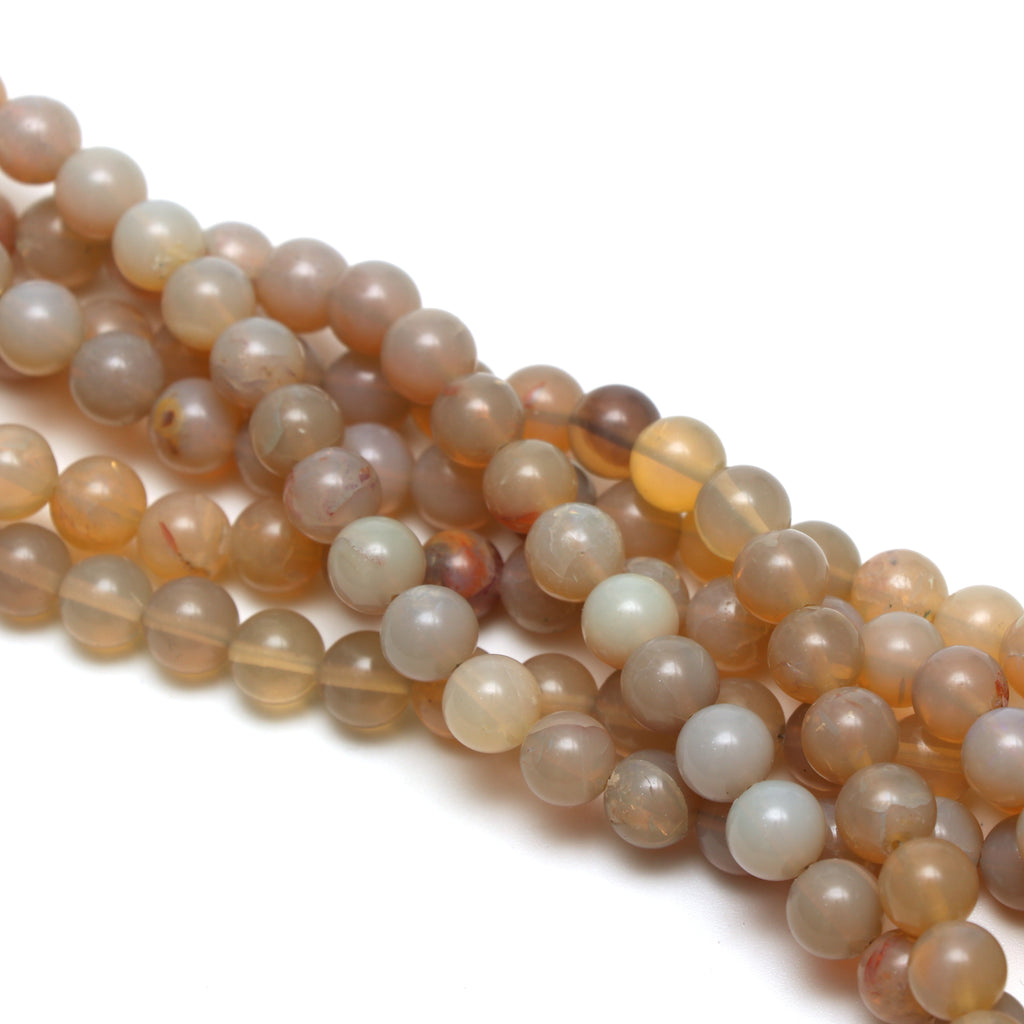 Natural Australian Opal Smooth Round Balls, 8 mm, Australian Opal Jewelry Handmade Gift for Women, 18 Inches Full Strand, Price Per Strand - National Facets, Gemstone Manufacturer, Natural Gemstones, Gemstone Beads, Gemstone Carvings