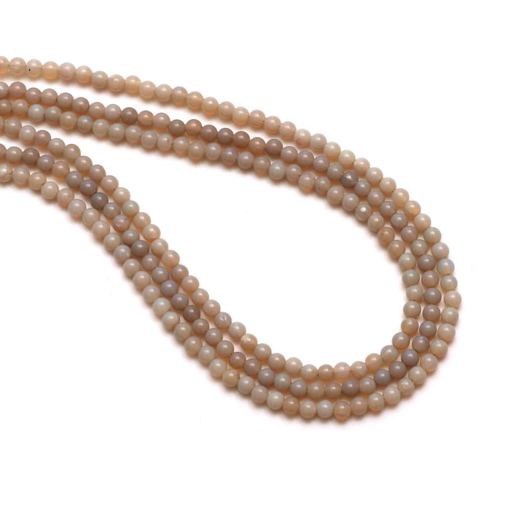 Natural Australian Opal Smooth Round Balls, 4 mm, Australian Opal Jewelry Handmade Gift for Women, 18 Inches Full Strand, Price Per Strand - National Facets, Gemstone Manufacturer, Natural Gemstones, Gemstone Beads, Gemstone Carvings