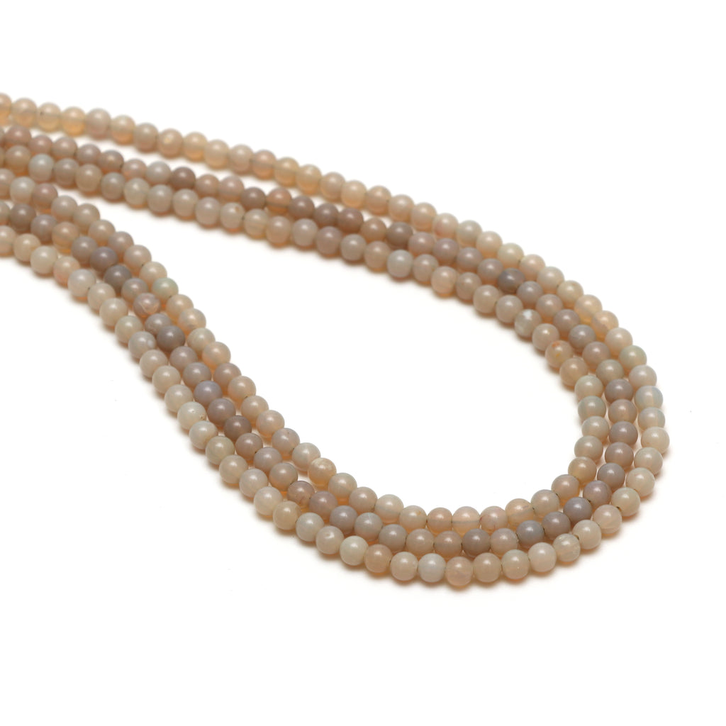 Natural Australian Opal Smooth Round Balls, 4 mm, Australian Opal Jewelry Handmade Gift for Women, 18 Inches Full Strand, Price Per Strand - National Facets, Gemstone Manufacturer, Natural Gemstones, Gemstone Beads, Gemstone Carvings