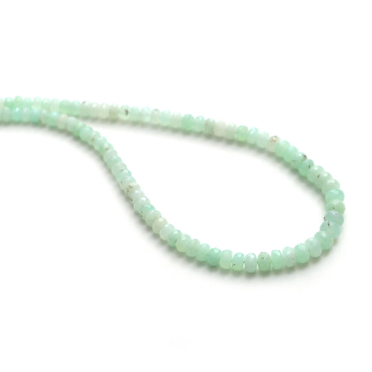 Chrysoprase faceted rondelle beads, 4 mm to 7 mm, Chrysoprase jewelry making beads, Rondelle shape chrysoprase, 18 inches strand, Price per strand