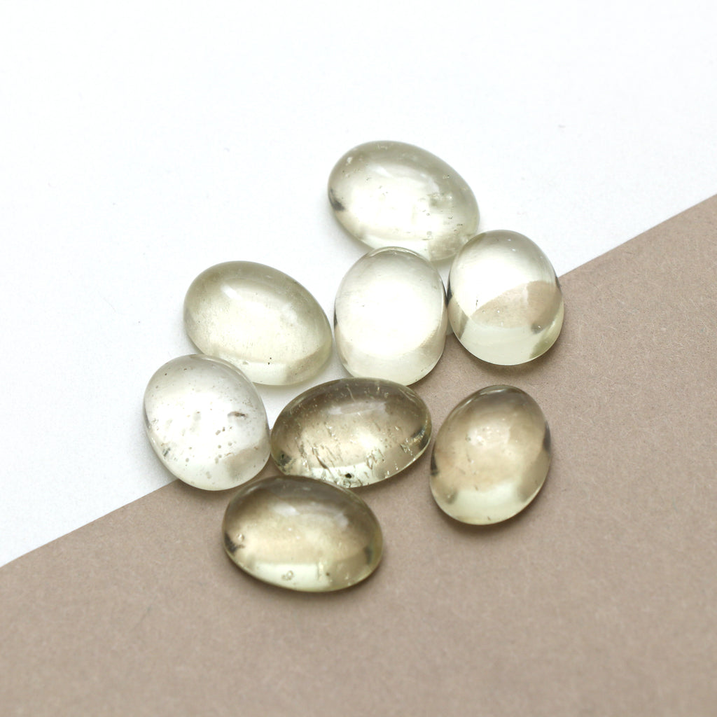 Natural Libyan Desert Glass Smooth Oval Cabochon Loose Gemstone, 10x14 mm, Libyan Glass Oval Jewelry Making Gemstone, Set of 8 Pieces - National Facets, Gemstone Manufacturer, Natural Gemstones, Gemstone Beads, Gemstone Carvings
