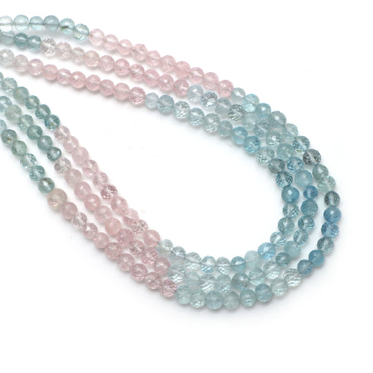 Multi Beryl Faceted Round Balls Beads, 4 mm to 4.5 mm, Multi Beryl Jewelry Making Beads, 19 Inches Full Strand, Price Per Strand