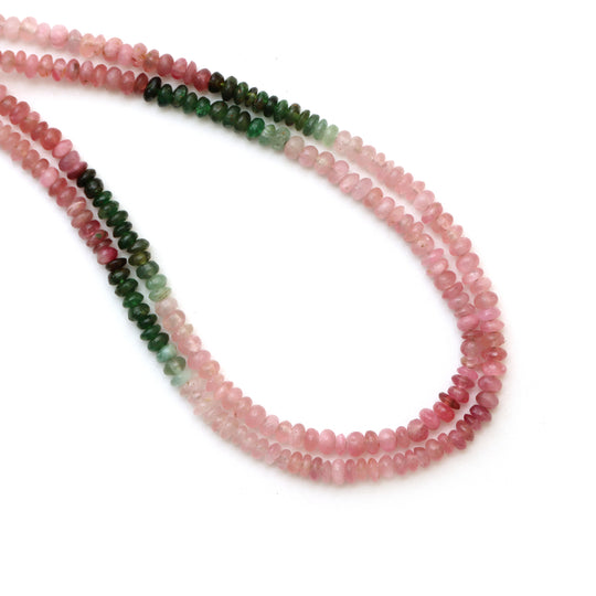 2.5 mm to 3 mm Multi Tourmaline Smooth Rondelle Beads