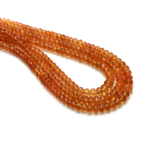 Imperial Topaz Faceted Rondelle Beads, 3 mm to 7 mm, Imperial Topaz Jewelry Making Beads, 18 Inches Full Strand, Price Per Strand