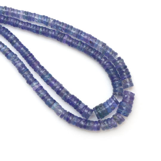 4.5 to 9.5 mm  Natural Tanzanite Faceted Tyre Shape Beads