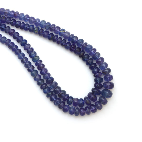 4mm-9mm Natural Tanzanite Faceted Rondelle Beads