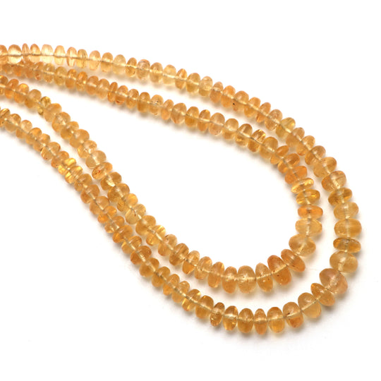 Imperial Topaz Smooth Rondelle Beads, 4 mm to 8 mm, Imperial Topaz Jewelry Making Beads, 18 Inches Full Strand, Price Per Strand