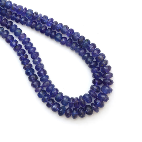 4.5mm-9mm Natural Tanzanite Faceted Rondelle Beads