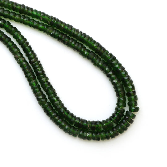 3mm-5mm Chrome Diopside Faceted Rondelle Shape Beads