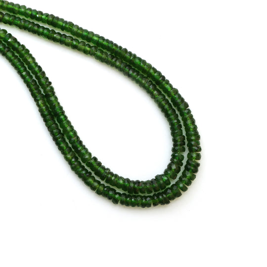 3mm-5mm Chrome Diopside Faceted Rondelle Shape Gemstone Beads