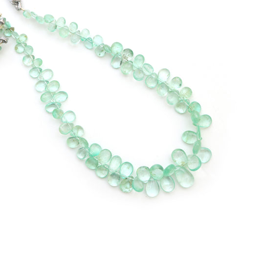 Emerald Smooth Pear Beads, 2.5x4 to 5.5x8.5 mm, Emerald Jewelry Making Beads, 8 Inches Full Strand, Price Per Strand