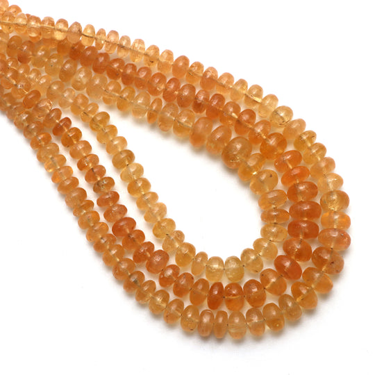 Imperial Topaz Smooth Rondelle Beads, 4 mm to 9 mm, Imperial Topaz Jewelry Making Beads, 18 Inches Full Strand, Price Per Strand