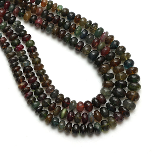 Multi Tourmaline Smooth Rondelle Beads, 5 mm To 8.5 mm, Tourmaline Jewelry making Beads, 18 Inches Full Strand, Price Per Strand