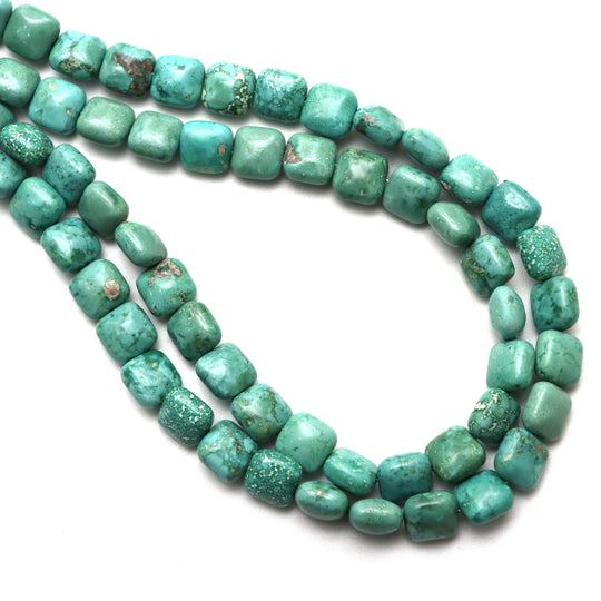 Turquoise Smooth Square Beads, 8.5x8.5 mm, Turquoise Jewelry Making Beads, 18 Inches Full Strand, Price Per Strand
