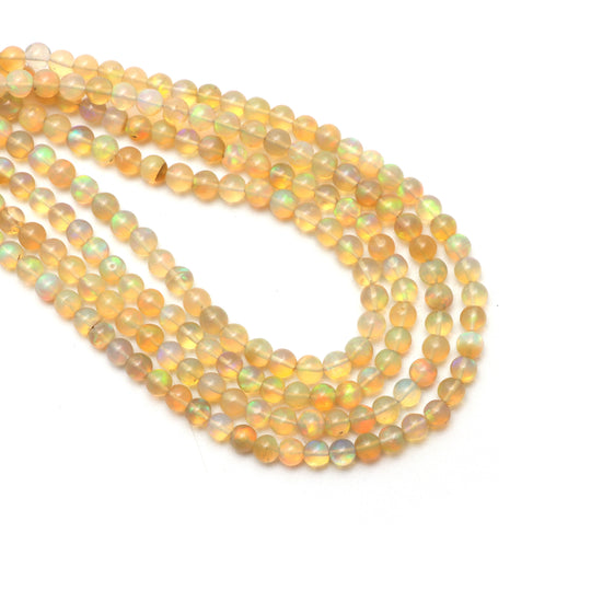 Ethiopian Opal Smooth Round Balls Beads, 4.5 mm, Ethiopian Opal Jewelry Making Beads, 16 Inches Full Strand, Price Per Strand