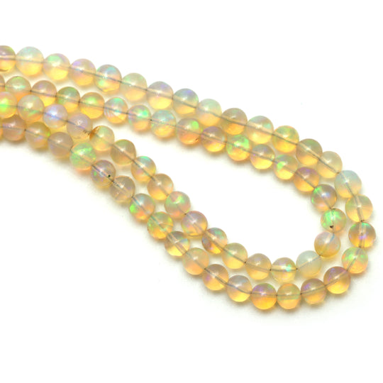 Ethiopian Opal Smooth Round Balls Beads, 5 mm, Ethiopian Opal Jewelry Making Beads, 18 Inches Full Strand, Price Per Strand