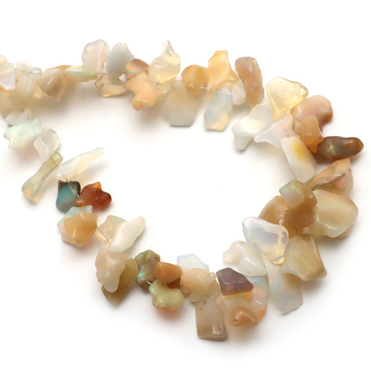 Ethiopian Opal Smooth Organic Beads, 8x8 mm to 13x15 mm, Ethiopian Opal Jewelry Making Beads, 17.5 Inches Full Strand, Price Per Strand