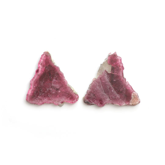 Natural Tourmaline Smooth Organic Slice Loose Gemstone, 45x55 mm and 48x55 mm, Slice Gemstone, Pair ( 2 Pieces )
