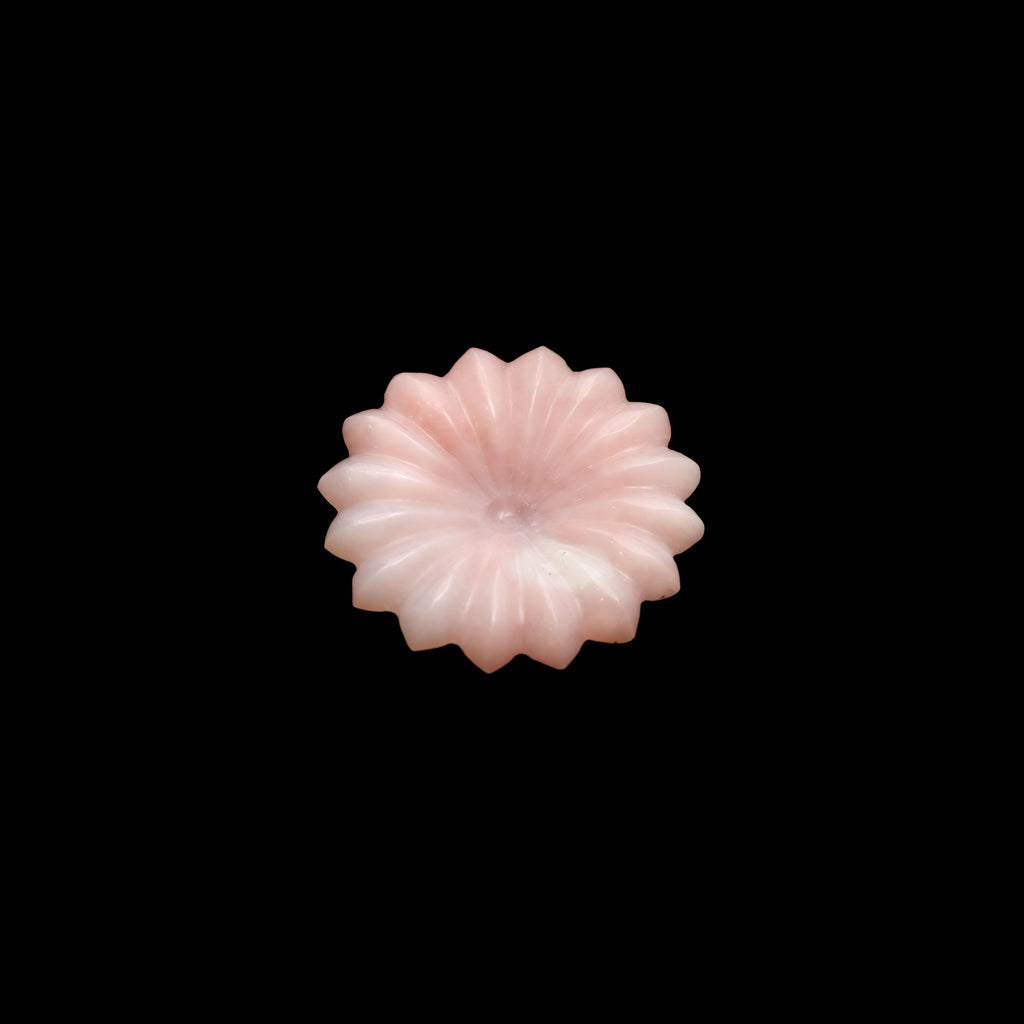Pink Opal Flower Carving Loose Gemstone