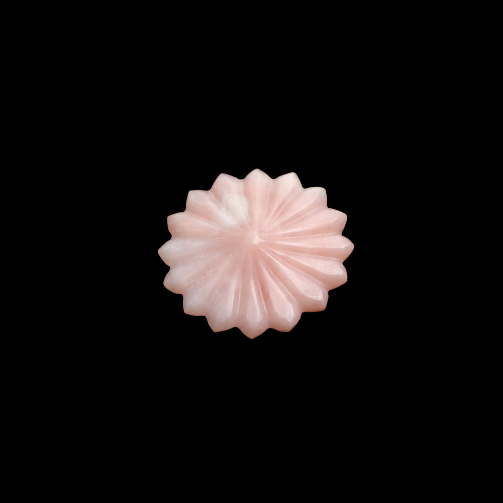 Pink Opal Flower Carving Loose Gemstone